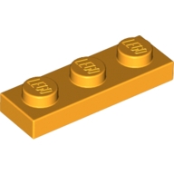 Lego destička 1x3, světle oranžová (4645045, 6073042)